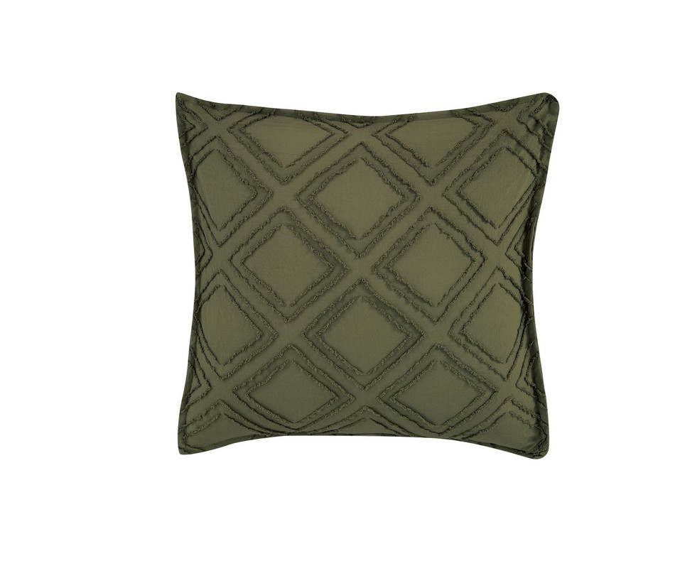 TUFTED MICROFIBRE SUPER SOFT EUROPEAN PILLOWCASE-KHAKI GREEN