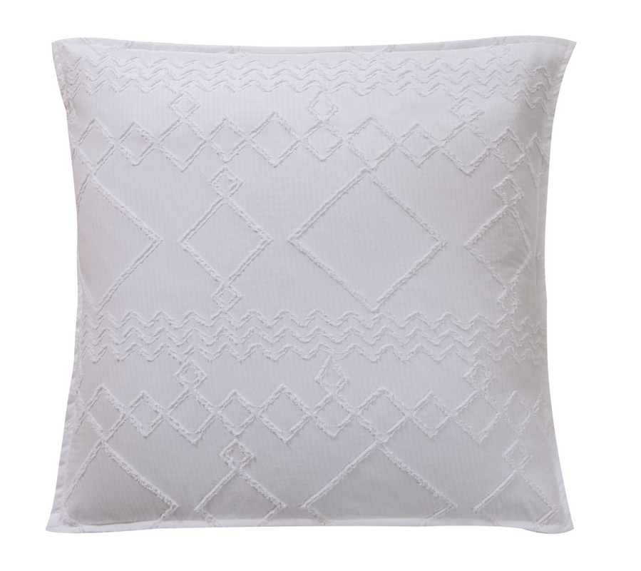 TUFTED MICROFIBRE SUPER SOFT EUROPEAN PILLOWCASE-WHITE