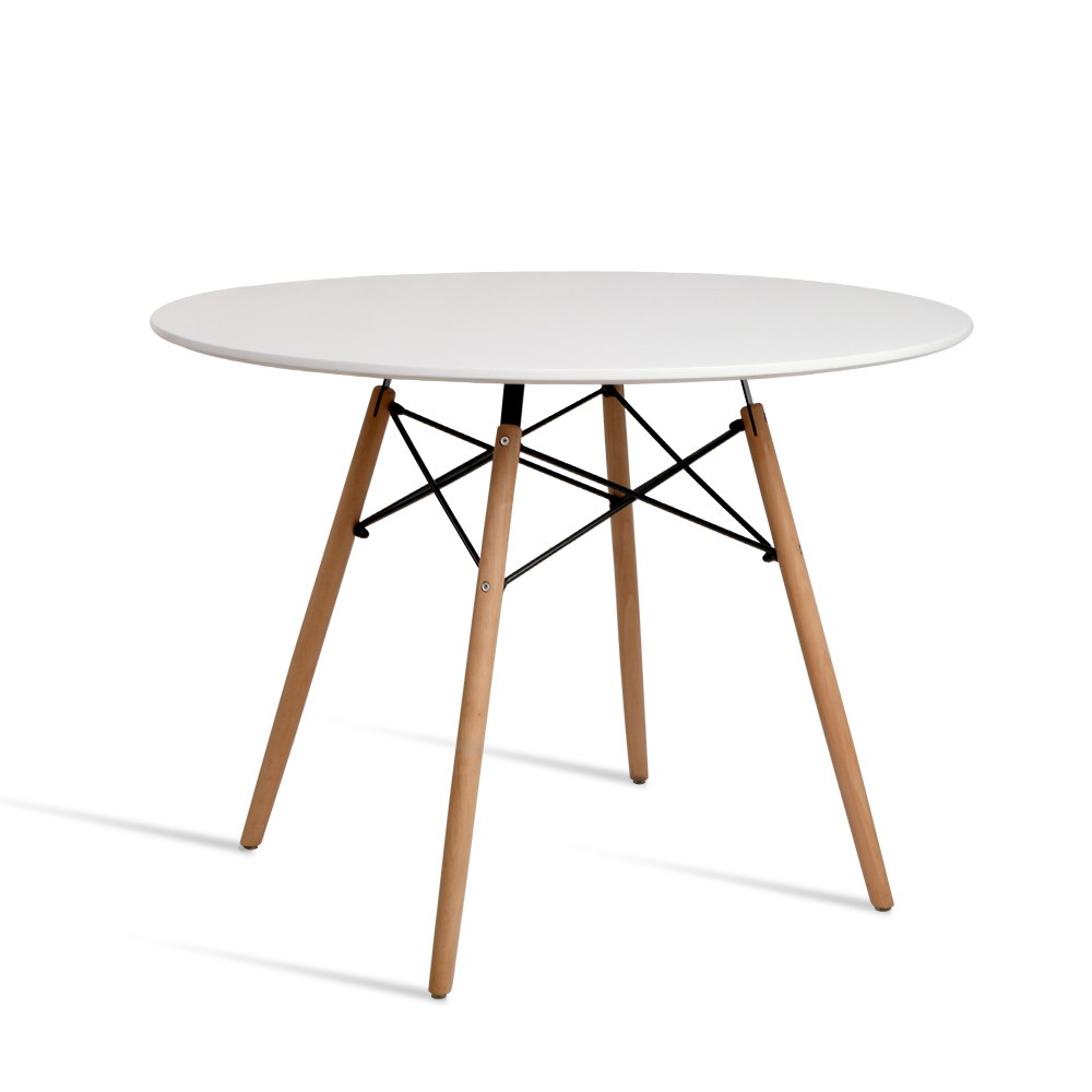 Artiss Dining Table 4 Seater Round Replica DSW Eiffel Kitchen Timber White