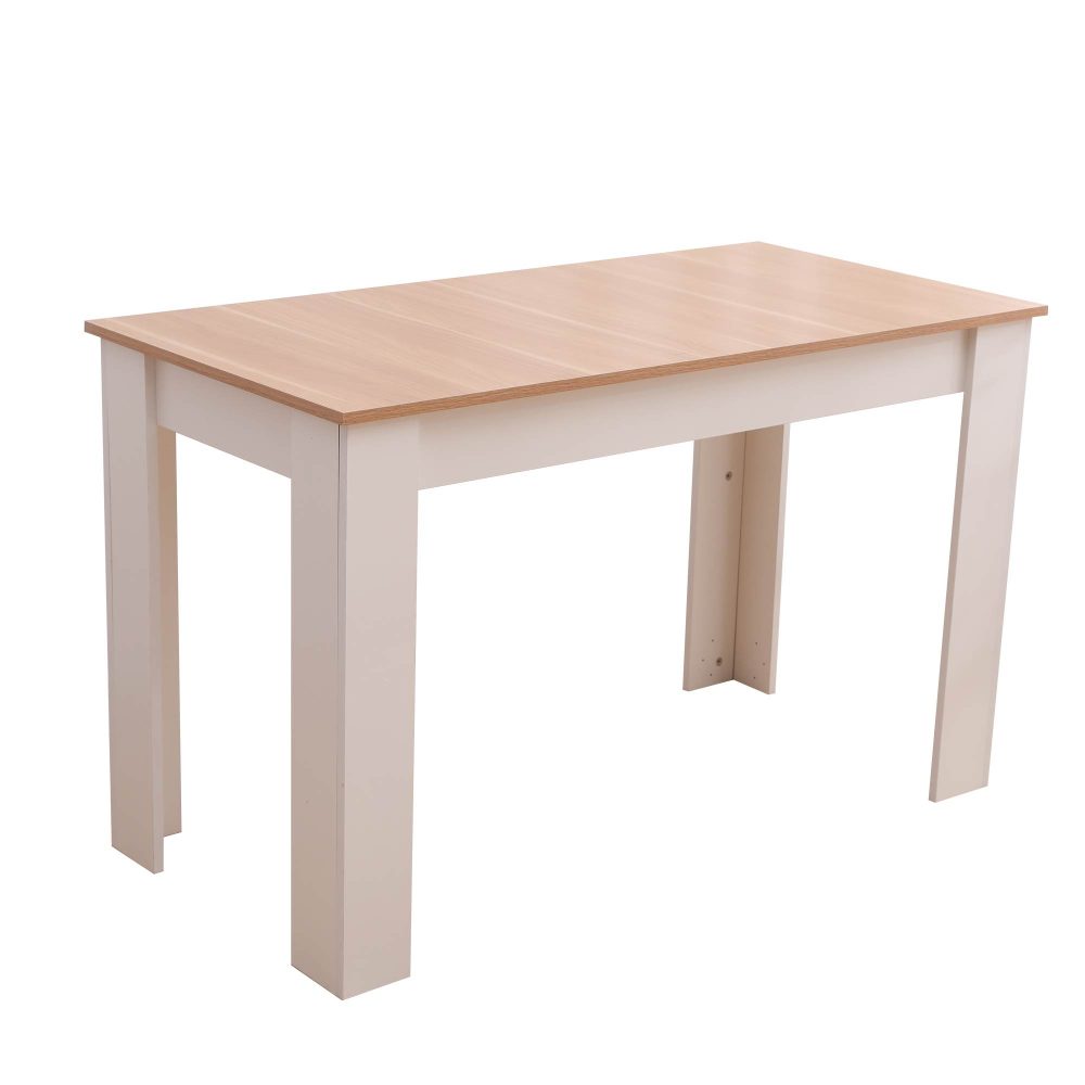 Dining Table Rectangular Wooden 120M-Wood&White