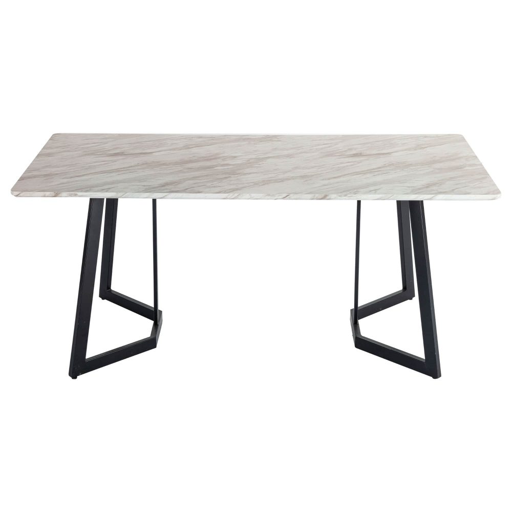 Rectangular Marble-Effect Table