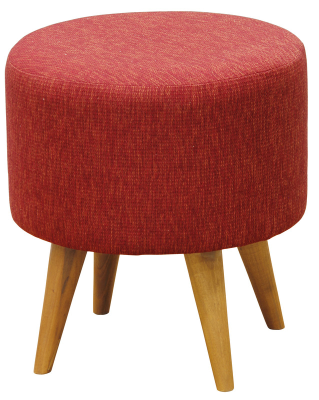 Round Ottoman (Cherry Red)