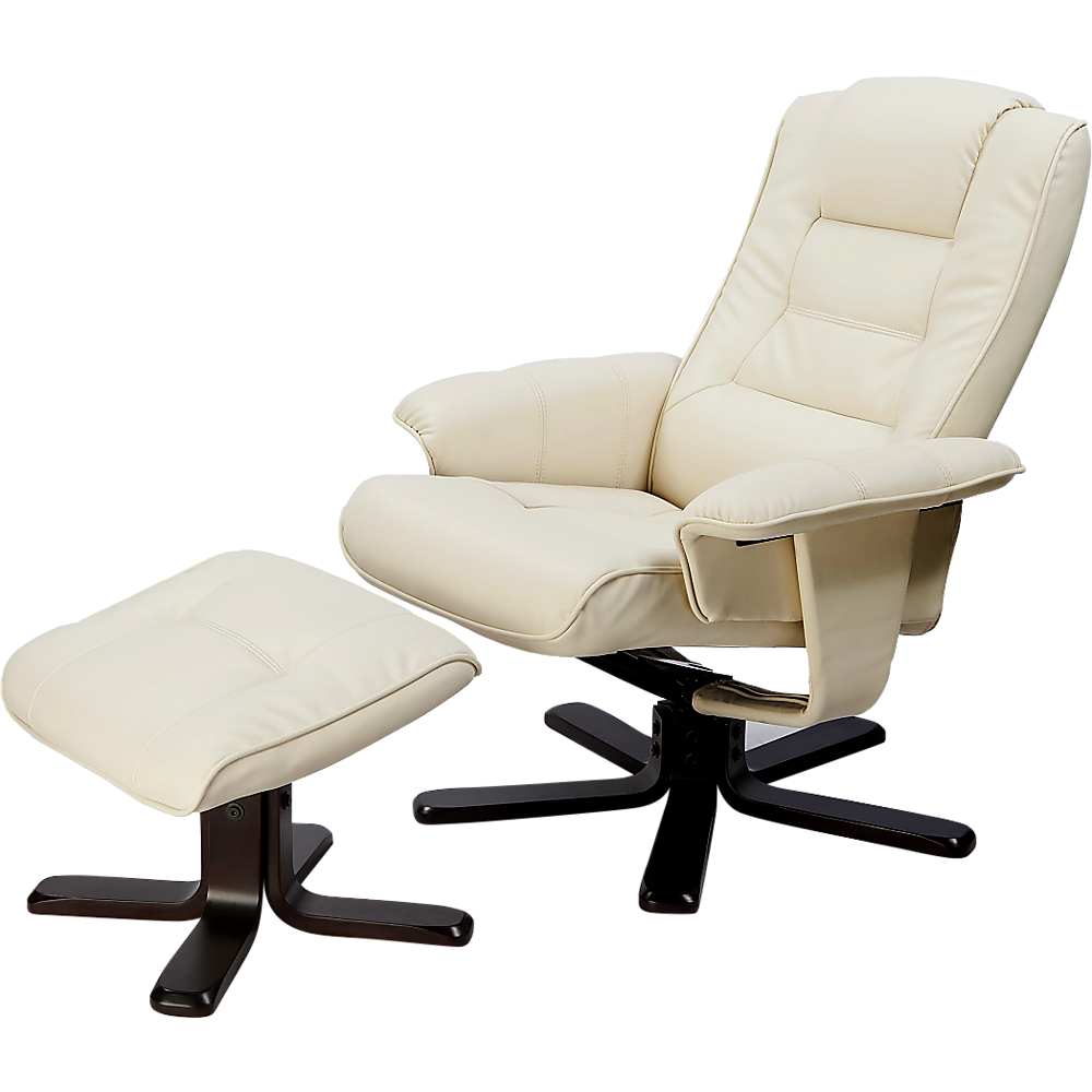 PU Leather Massage Chair Recliner Ottoman Lounge Remote