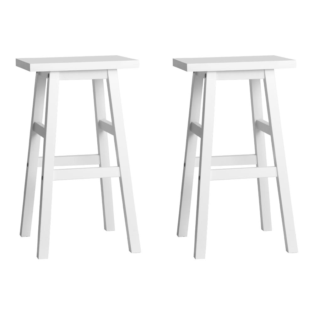 Artiss Set of 2 Beech Wood Bar Stools - White