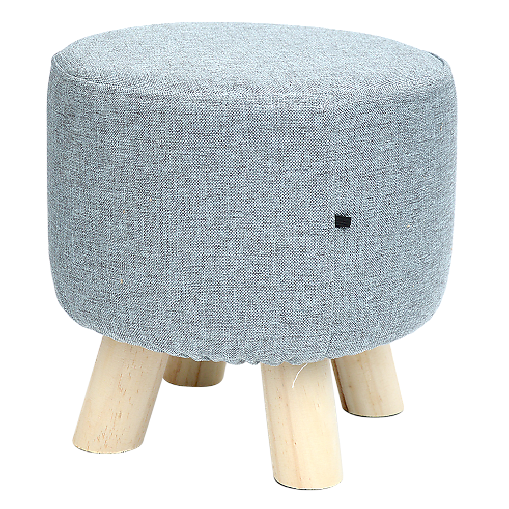 Fabric Ottoman Foot Stool Rest Pouffe Footstool Wood Storage Padded Seat