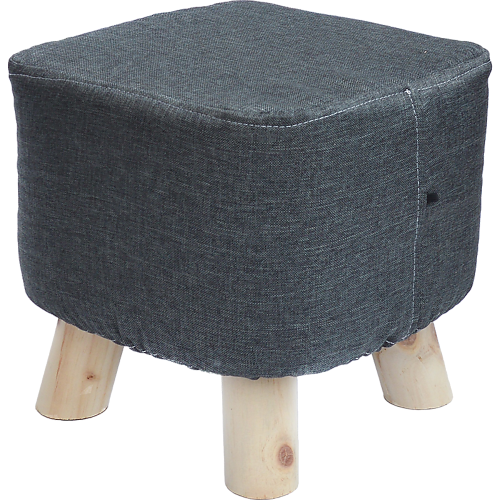 Fabric Ottoman Foot Stool Rest Pouffe Footstool Wood Storage Padded Seat