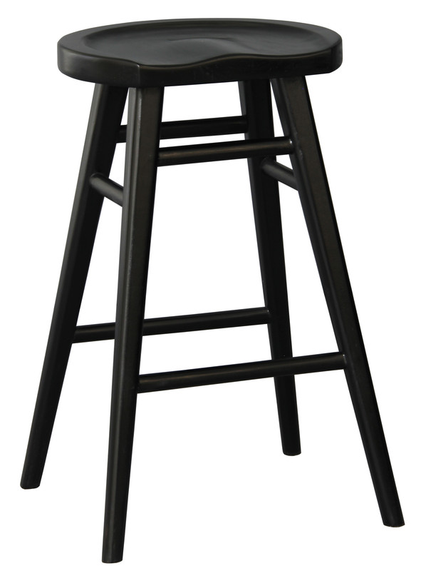 Scandinavian Timber Kitchen Counter Stool (Black)