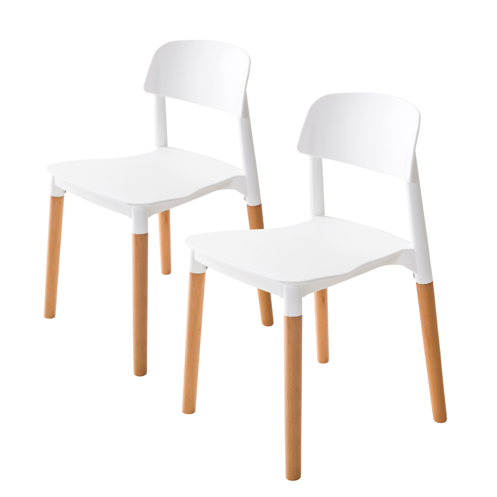 La Bella 2 Set White Retro Belloch Stackable Dining Cafe Chair