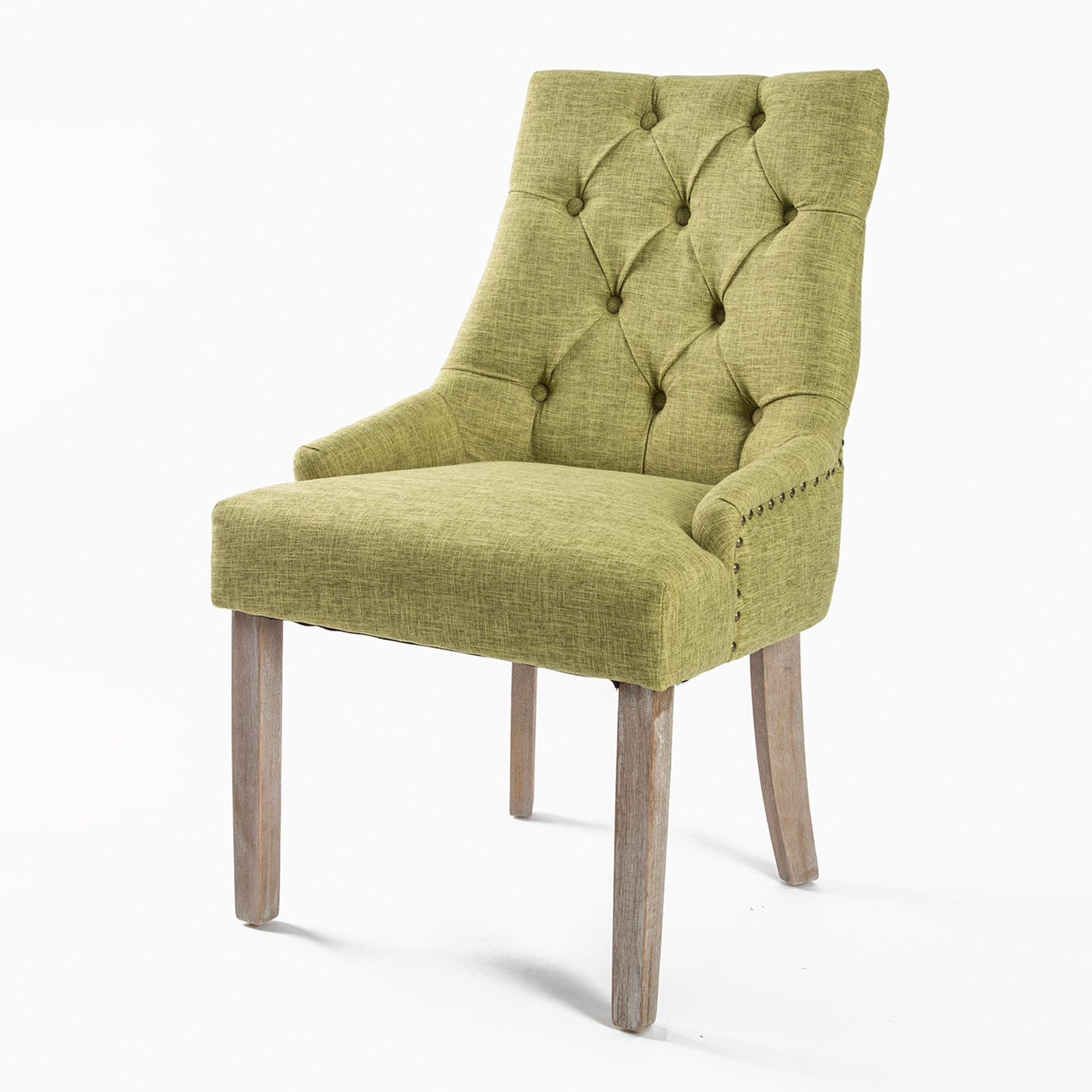 La Bella Green French Provincial Dining Chair Amour Oak Leg