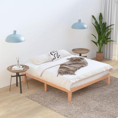 Warm Wooden Natural Bed Base Frame – Queen