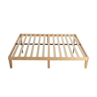 Warm Wooden Natural Bed Base Frame – Queen