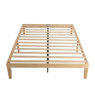 Warm Wooden Natural Bed Base Frame – Queen