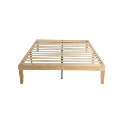 Warm Wooden Natural Bed Base Frame – Double