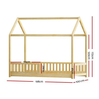 Artiss Wooden Bed Frame Single Size House Frame Pine Timber Base Platform Oak