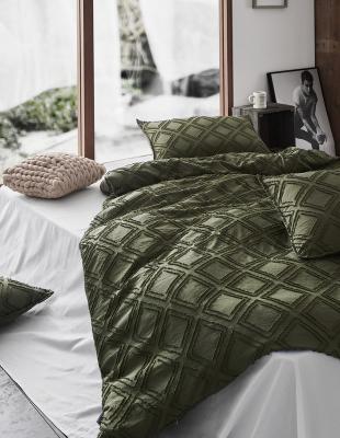 Tufted ultra soft microfiber quilt cover set-super king khaiki green