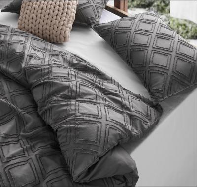 Tufted ultra soft microfiber quilt cover set-king smoke