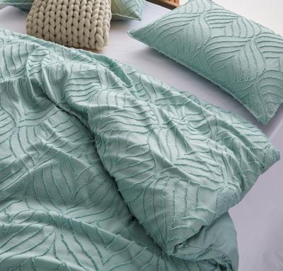 Tufted ultra soft microfiber quilt cover set-king sage green