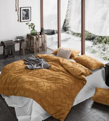 Tufted ultra soft microfiber quilt cover set-single caramel