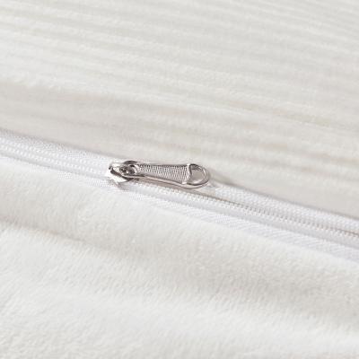 Corduroy Velvet Super King Bed Quilt Cover Set-White