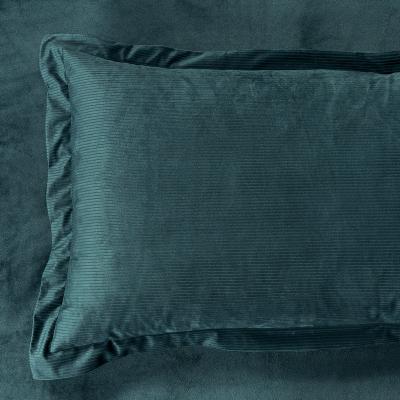 Corduroy Velvet Super King Bed Quilt Cover Set-Forest Green