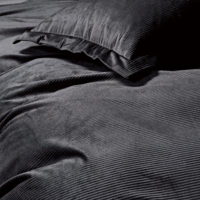 Corduroy Velvet King Bed Quilt Cover Set-Charcoal