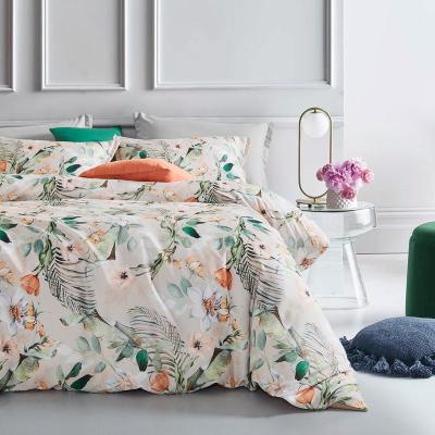 Botanical Celine Microfibre Quilt Cover Set-queen size