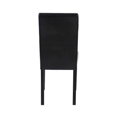 2x Wooden Frame Black Leatherette Dining Chairs with Solid Pine Legs