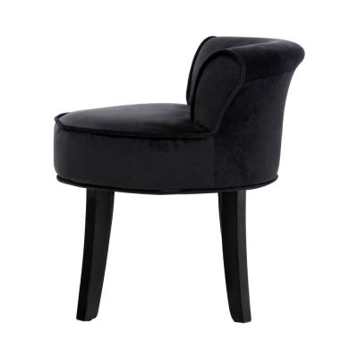 Artiss Velvet Vanity Stool Backrest Stools Dressing Table Chair Makeup Bedroom Black