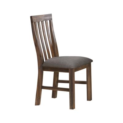 2x Wooden Frame Leatherette in Solid Wood Acacia & Veneer Dining Chairs in Chocolate Colour