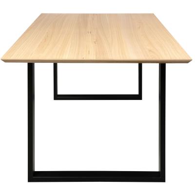 Aconite Dining Table 180cm Solid Messmate Timber Wood Black Metal Leg - Natural