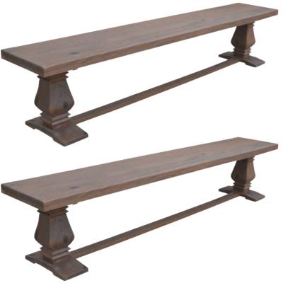 Florence  2pc Timber Dining Table Seat Bench 230cm French Provincial Pedestal