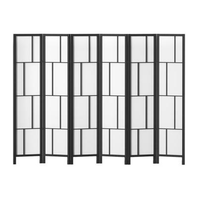 Artiss Ashton Room Divider Screen Privacy Wood Dividers Stand 6 Panel Black