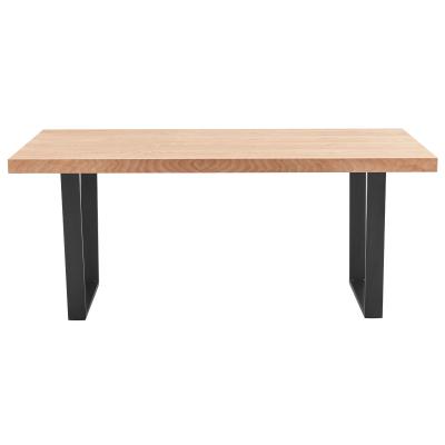 Petunia  Dining Table 180cm Elm Timber Wood Black Metal Leg - Natural