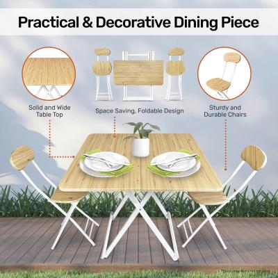 Home Master Foldable Dining Table & Chairs Indoor/Outdoor Sturdy 74 x 80cm