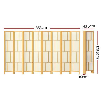 Artiss Ashton Room Divider Screen Privacy Wood Dividers Stand 8 Panel Natural