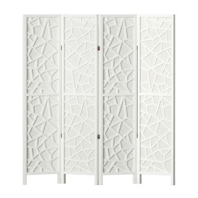 Artiss Clover Room Divider Screen Privacy Wood Dividers Stand 4 Panel White