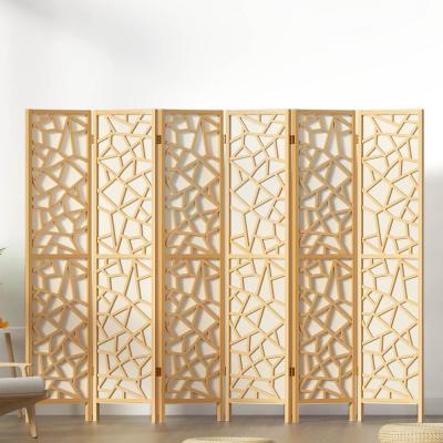 Artiss Clover Room Divider Screen Privacy Wood Dividers Stand 6 Panel Natural