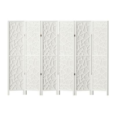 Artiss Clover Room Divider Screen Privacy Wood Dividers Stand 6 Panel White