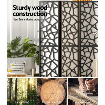 Artiss Clover Room Divider Screen Privacy Wood Dividers Stand 8 Panel Black