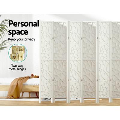 Artiss Clover Room Divider Screen Privacy Wood Dividers Stand 8 Panel White