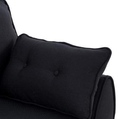 Sarantino 3 Seater Modular Linen Fabric Sofa Bed Couch Futon Suite - Black