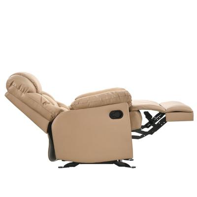 Leather Rocking Recliner Chair Armchair Swing Gliding Beige