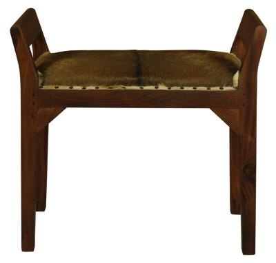 Goat Hide Single Seater Stool (Mahogany)