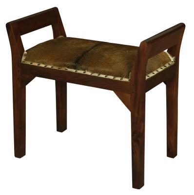 Goat Hide Single Seater Stool (Mahogany)