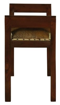 Goat Hide Single Seater Stool (Mahogany)