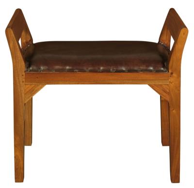 Leather Single Seater Stool (Light Pecan)