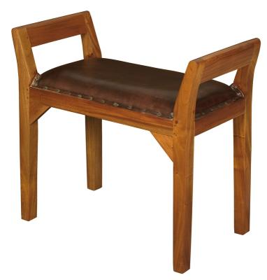 Leather Single Seater Stool (Light Pecan)