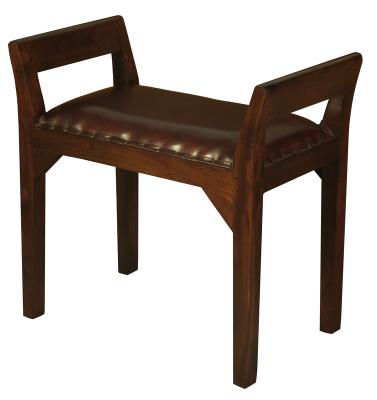 Leather Single Seater Stool (Mahogany)