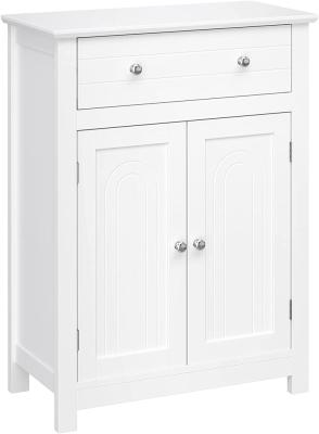 VASAGLE Floor Cabinet with Drawer and 2 Doors White BBC61WT