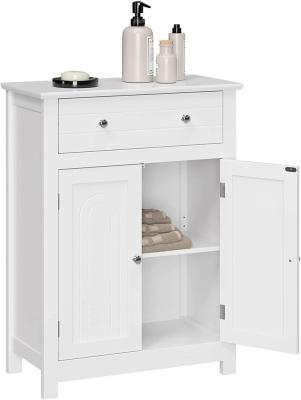 VASAGLE Floor Cabinet with Drawer and 2 Doors White BBC61WT